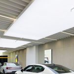 Illuminated Electric Car Ceiling Showroom