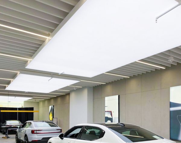 Illuminated Electric Car Ceiling Showroom